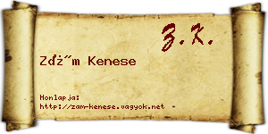 Zám Kenese névjegykártya